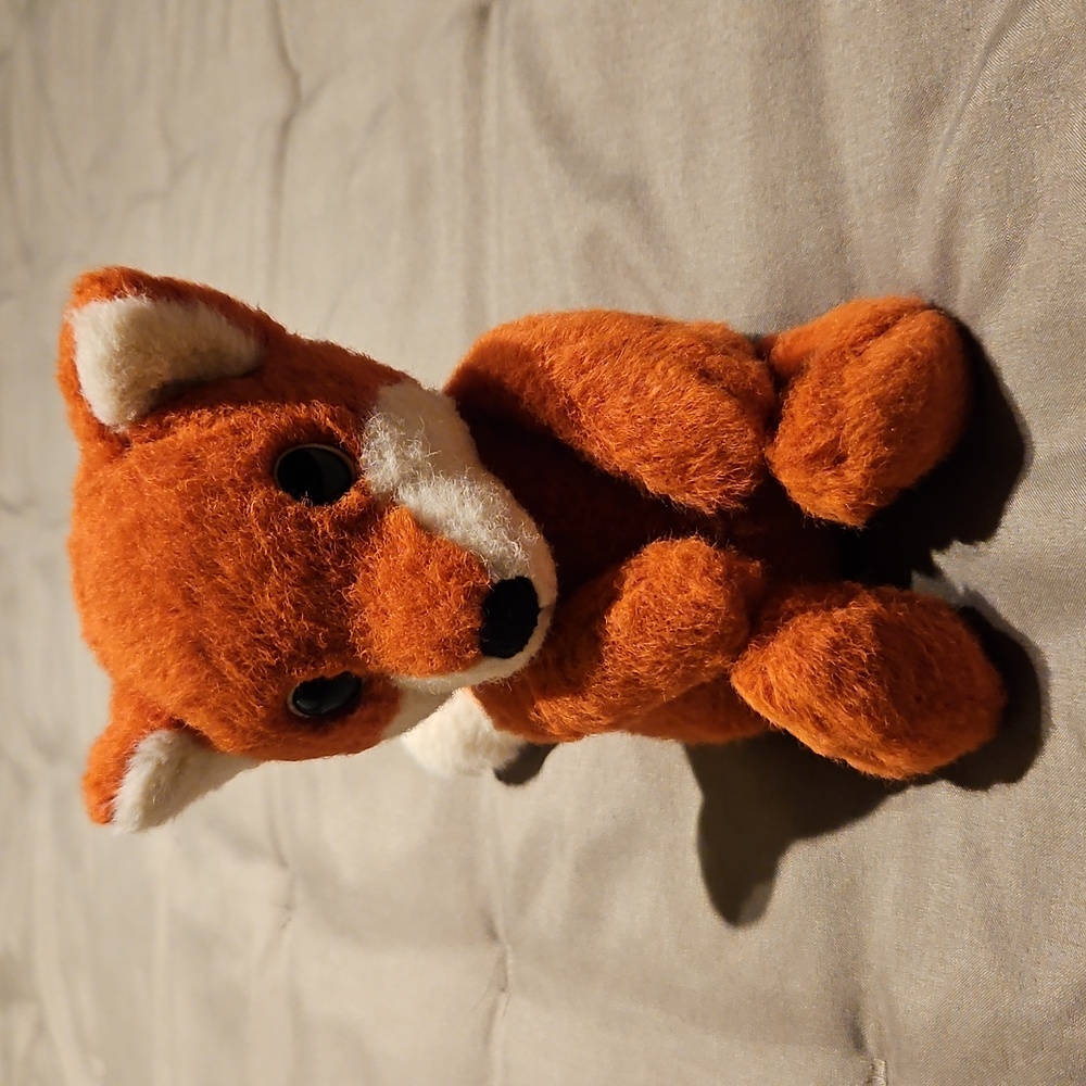 Jellycat London Fuzzle Fox Plush Stuffed Animal Rust and White Color 8" Long